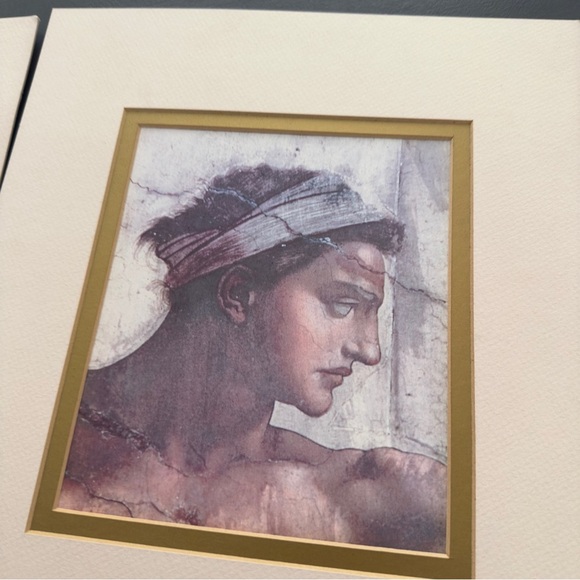 Vintage Reproduction Vault of the Sistine Chapel Artwork Matted Print Women Bust - Picture 5 of 13